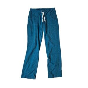 Eddie Bauer VTG Women's Joggers Sweatpants Straight Leg Fleece Teal Sz M/L